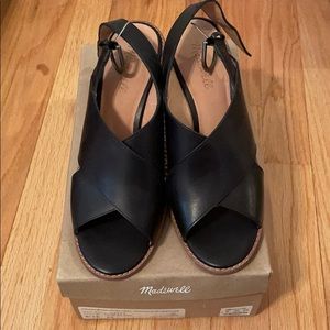 Madewell Crisscross High-heel Sandals in Leather